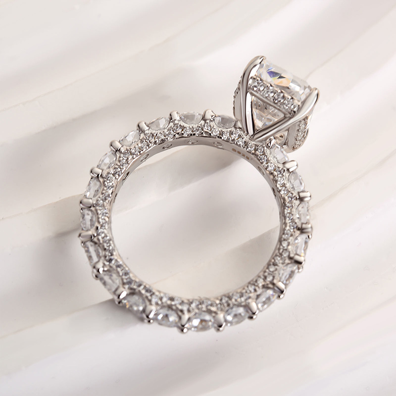 3.5Ct Stunning Radiant Cut Engagement Ring For Women In Sterling Silver-Sterling Silver-lornajewelry