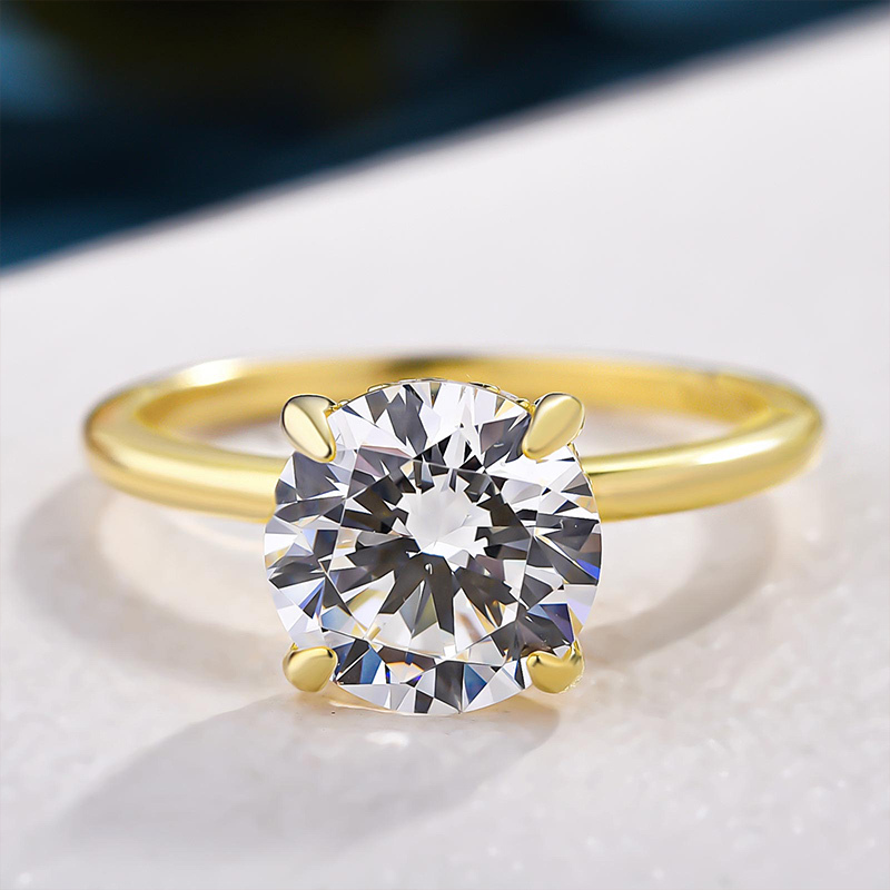 2Ct Luxurious Round Cut 4 Prong Solitaire Engagement Ring For Women In Sterling Silver-Sterling Silver-lornajewelry
