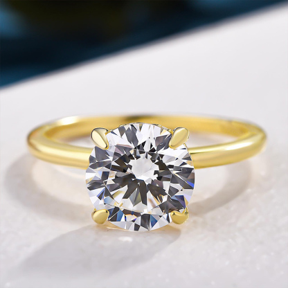 2Ct Luxurious Round Cut 4 Prong Solitaire Engagement Ring For Women In Sterling Silver-Sterling Silver-lornajewelry