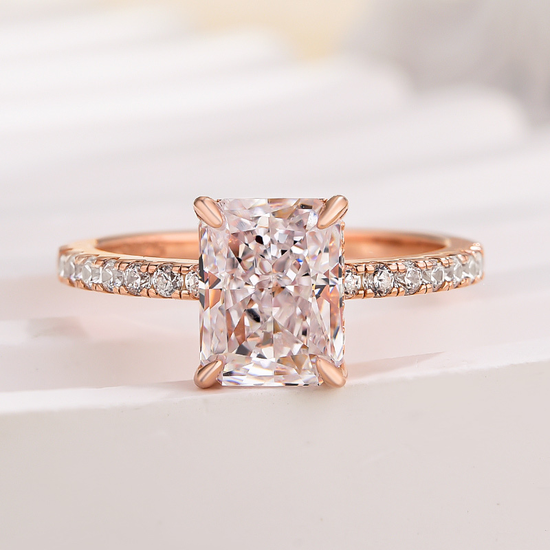 1.5Ct Elegant Sterling Silver Radiant Cut  Engagement Ring-Sterling Silver-lornajewelry