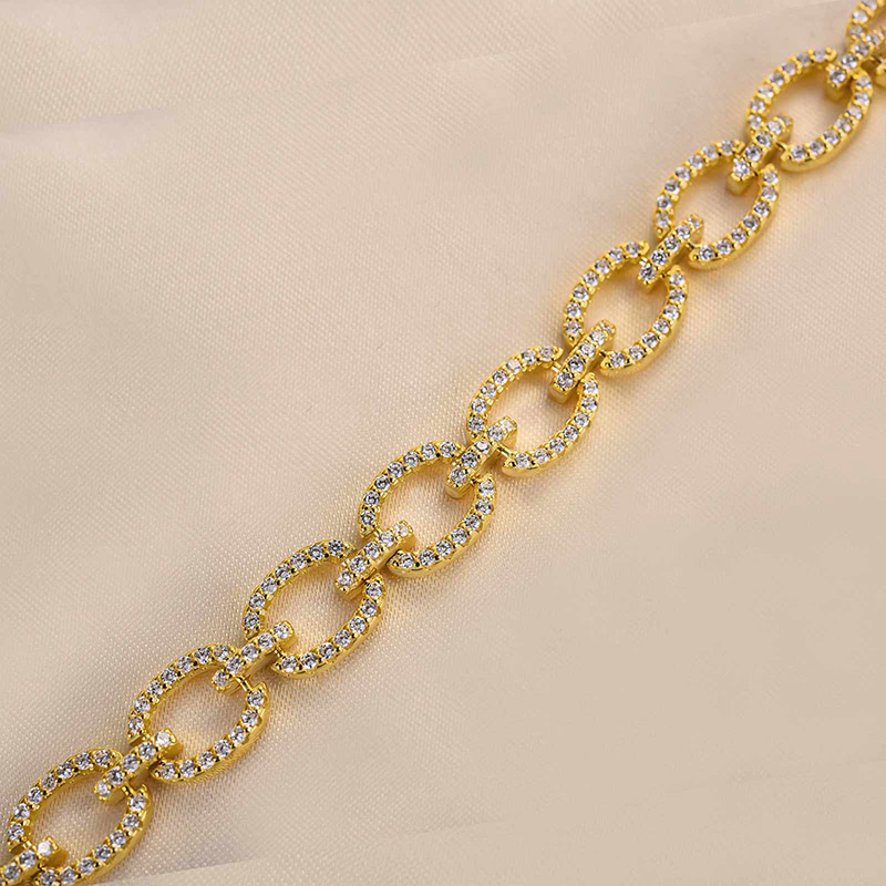 Fashion Design Round Cut Bracelet For Women In Sterling Silver-Sterling Silver-lornajewelry