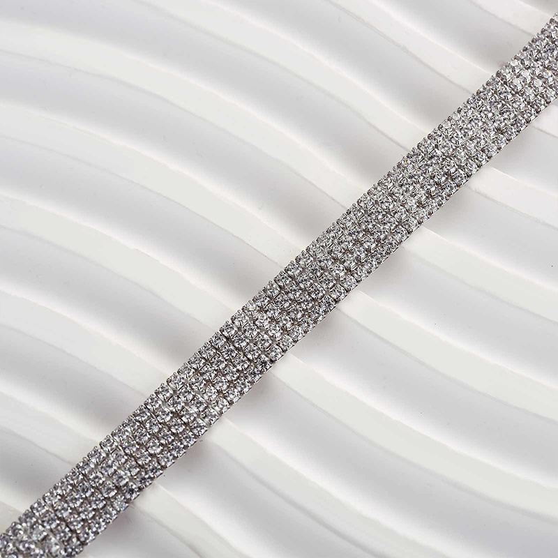 Luxury Four Rows Roud Cut Bracelet For Women In Sterling Silver-Sterling Silver-lornajewelry