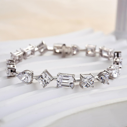 Stunning Unique Design Bracelet for Women In Sterling Silver-Sterling Silver-lornajewelry