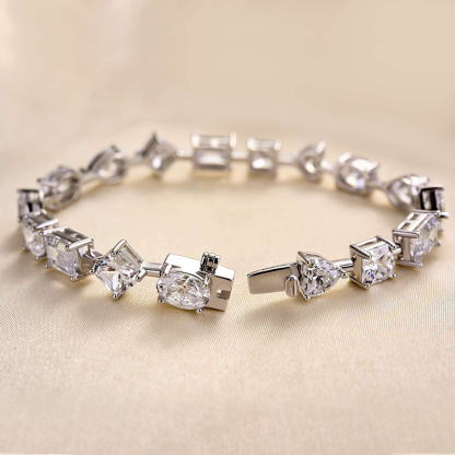 Stunning Unique Design Bracelet for Women In Sterling Silver-Sterling Silver-lornajewelry