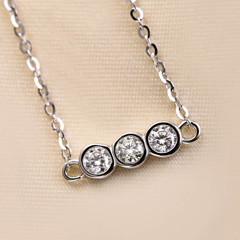 Moissanite Exclusive Bezel Round Cut Bracelet In Sterling Silver-Sterling Silver-lornajewelry