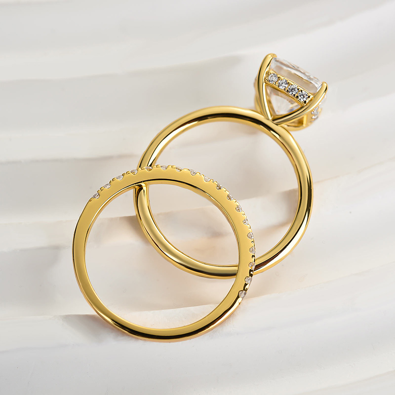 Classic 3.0 Carat Cushion Cut Bridal Set In Sterling Silver-Sterling Silver-lornajewelry