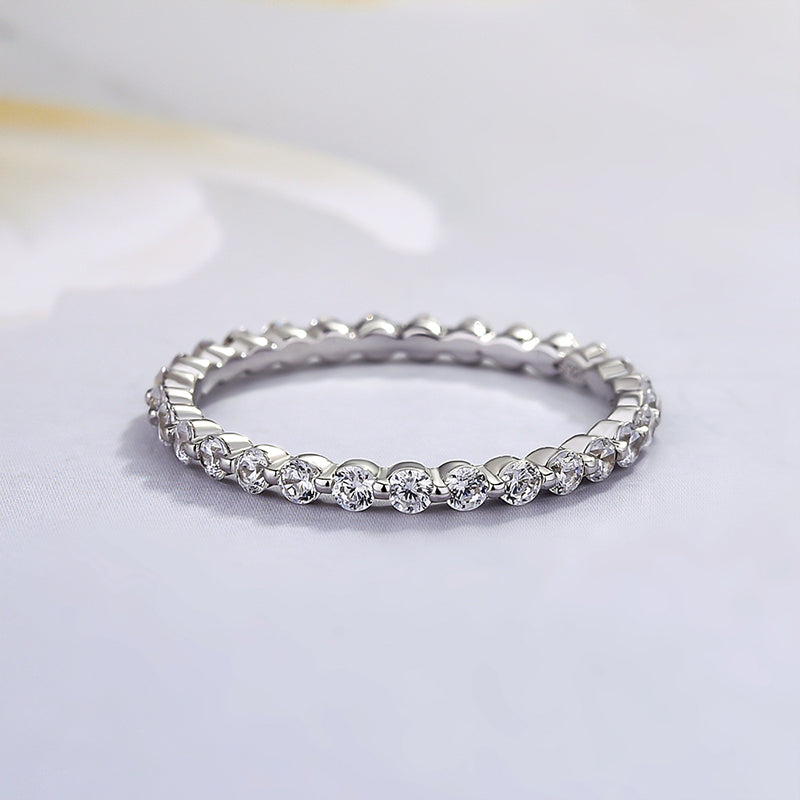 Gorgeous Round Cut  4PC Wedding Set In Sterling Silver-Sterling Silver-lornajewelry