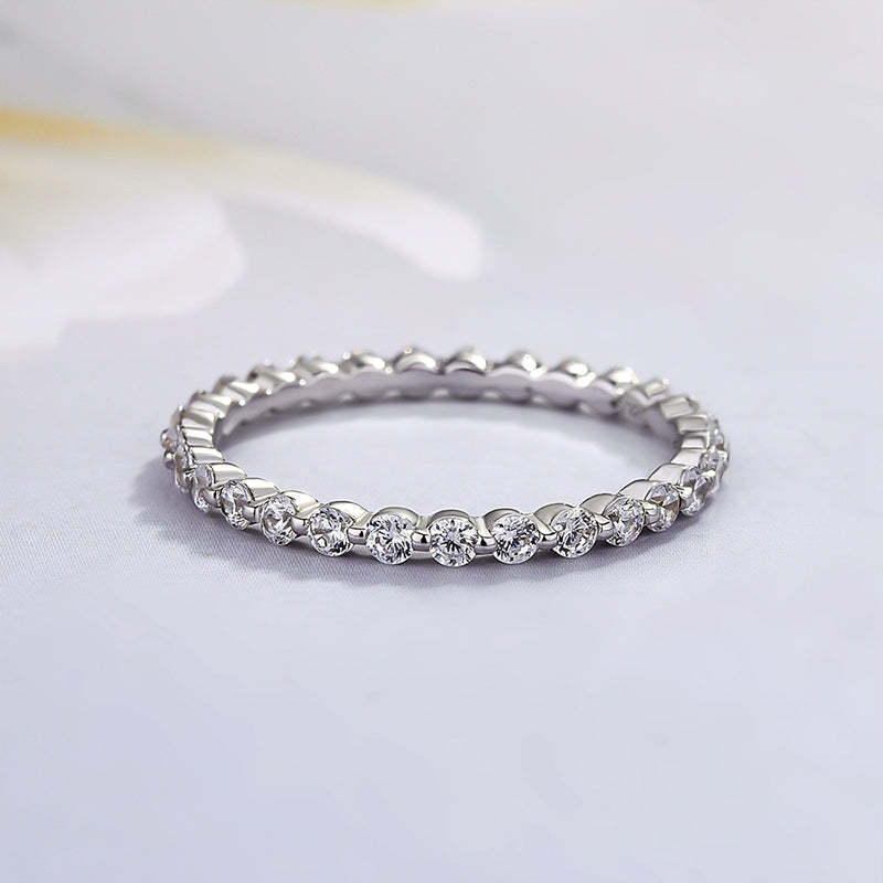 Gorgeous Round Cut  4PC Wedding Set In Sterling Silver-Sterling Silver-lornajewelry