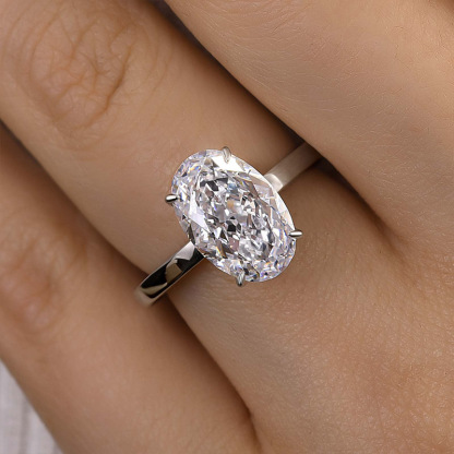 3.5Ct Luxury Yellow Gold Crushed Ice Oval Cut Engagement Ring-Sterling Silver-lornajewelry