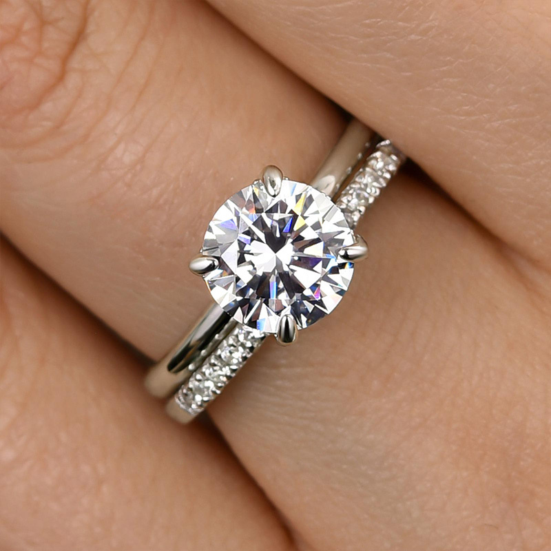 Classic Round Cut s Bridal Ring Set-Sterling Silver-lornajewelry