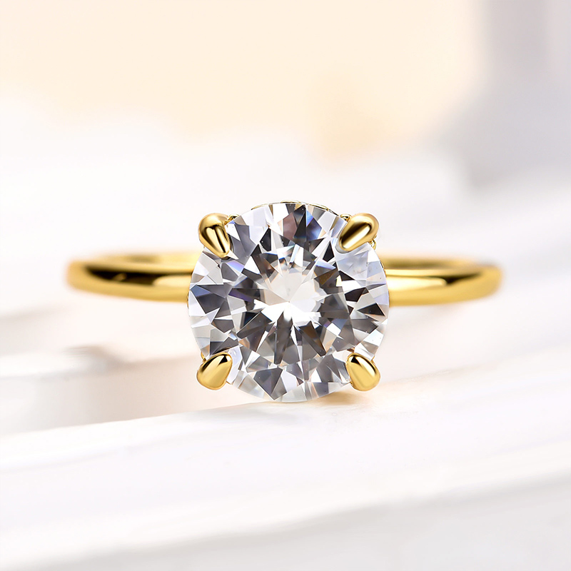 2Ct Moissanite Round Cut Promise Ring-Sterling Silver-lornajewelry