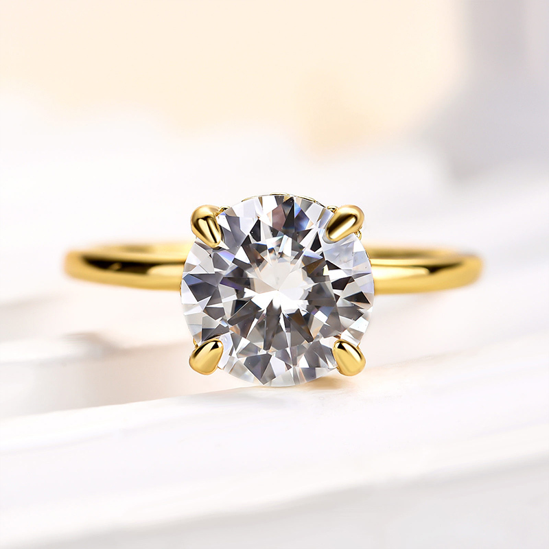 2Ct Moissanite Round Cut Promise Ring-Sterling Silver-lornajewelry