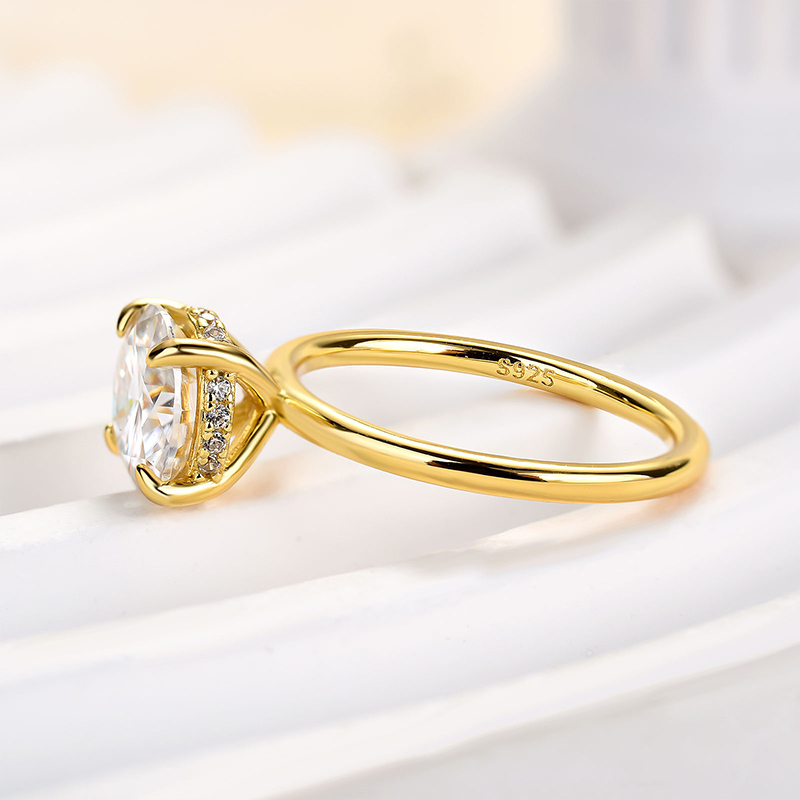 2Ct Moissanite Round Cut Promise Ring-Sterling Silver-lornajewelry