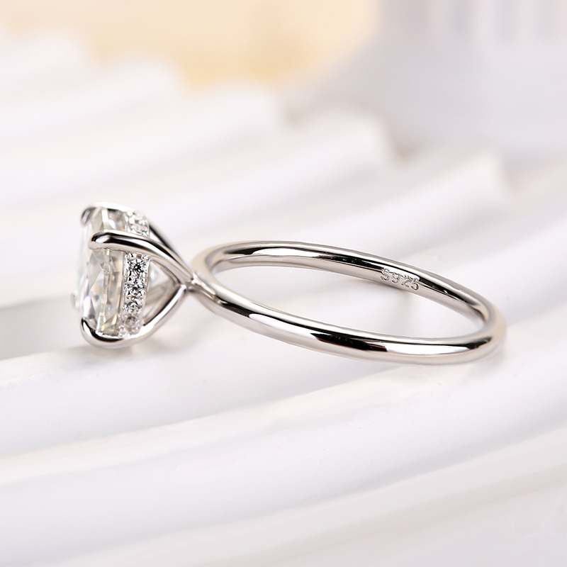 2Ct Moissanite Round Cut Promise Ring-Sterling Silver-lornajewelry