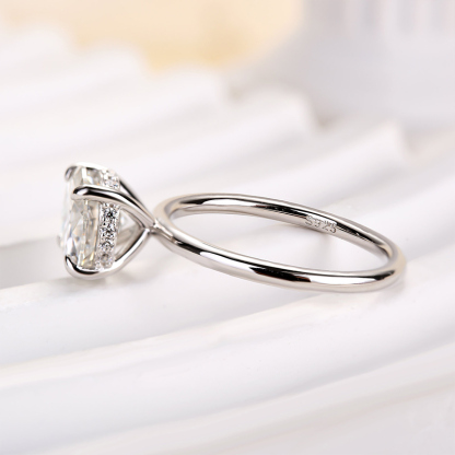 2Ct Moissanite Round Cut Promise Ring-Sterling Silver-lornajewelry