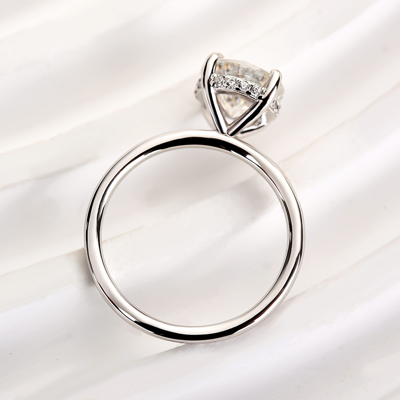 2Ct Moissanite Round Cut Promise Ring-Sterling Silver-lornajewelry