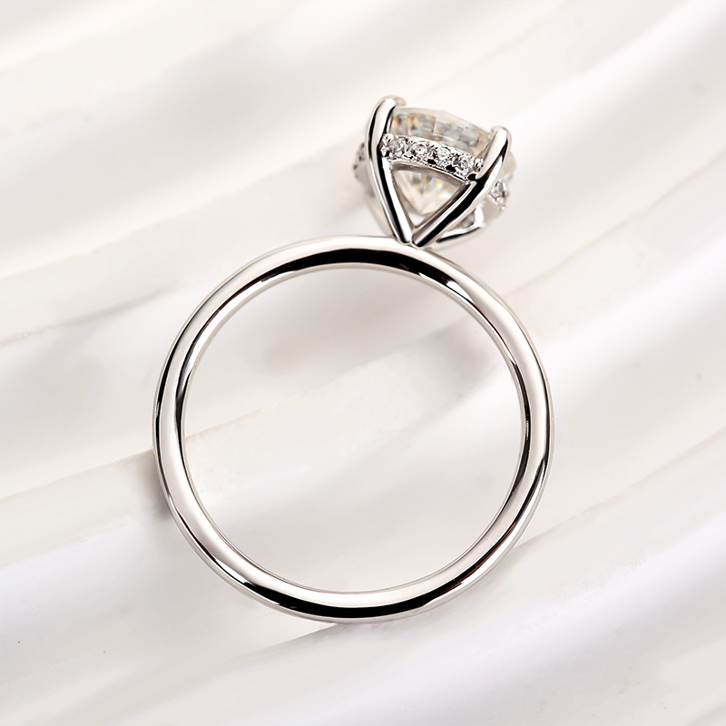 2Ct Moissanite Round Cut Promise Ring-Sterling Silver-lornajewelry