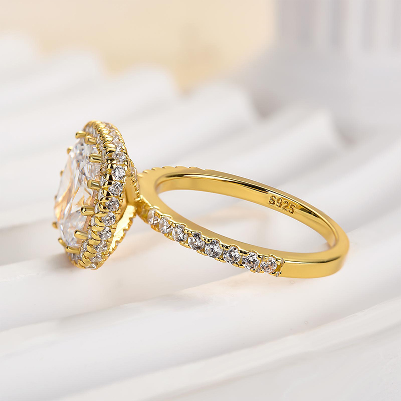 3Ct Elegant Halo Cushion Cut Engagement Ring In Sterling Silver-Sterling Silver-lornajewelry