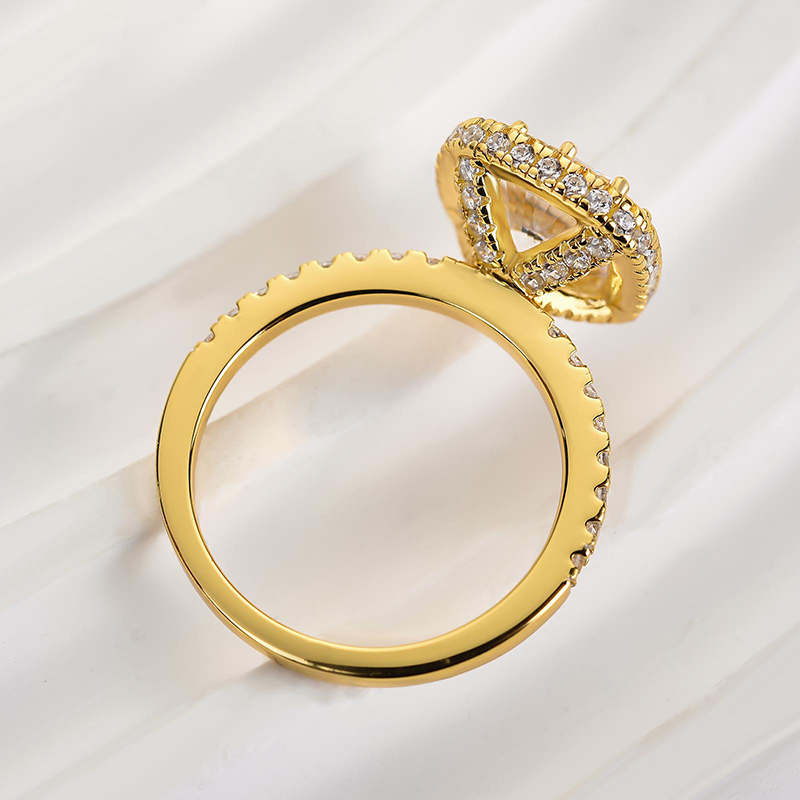 3Ct Elegant Halo Cushion Cut Engagement Ring In Sterling Silver-Sterling Silver-lornajewelry