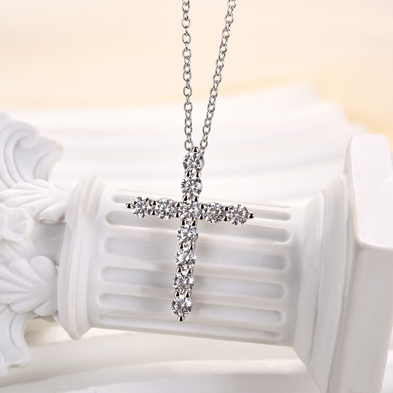 Sterling Silver Fashion Cross Pendant Necklace For Women-Sterling Silver-lornajewelry