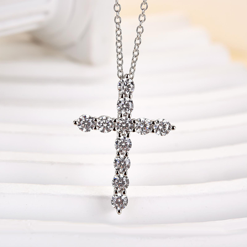 Sterling Silver Fashion Cross Pendant Necklace For Women-Sterling Silver-lornajewelry