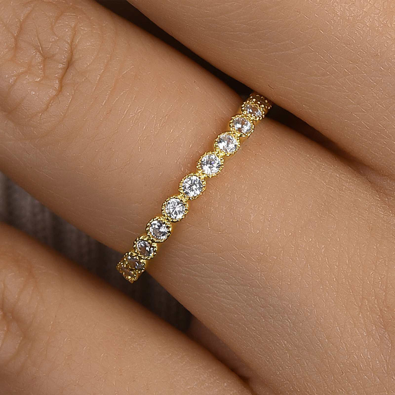 Vintage Pave Wedding Band In Sterling Silver-Sterling Silver-lornajewelry