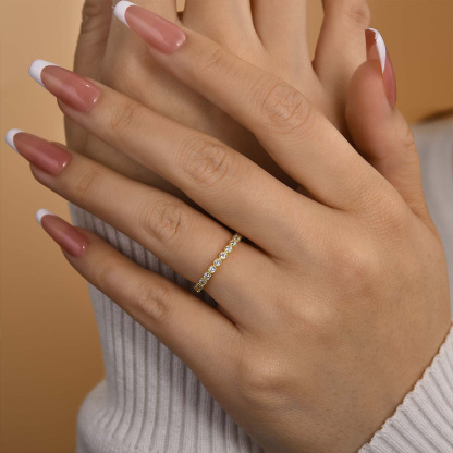 Vintage Pave Wedding Band In Sterling Silver-Sterling Silver-lornajewelry