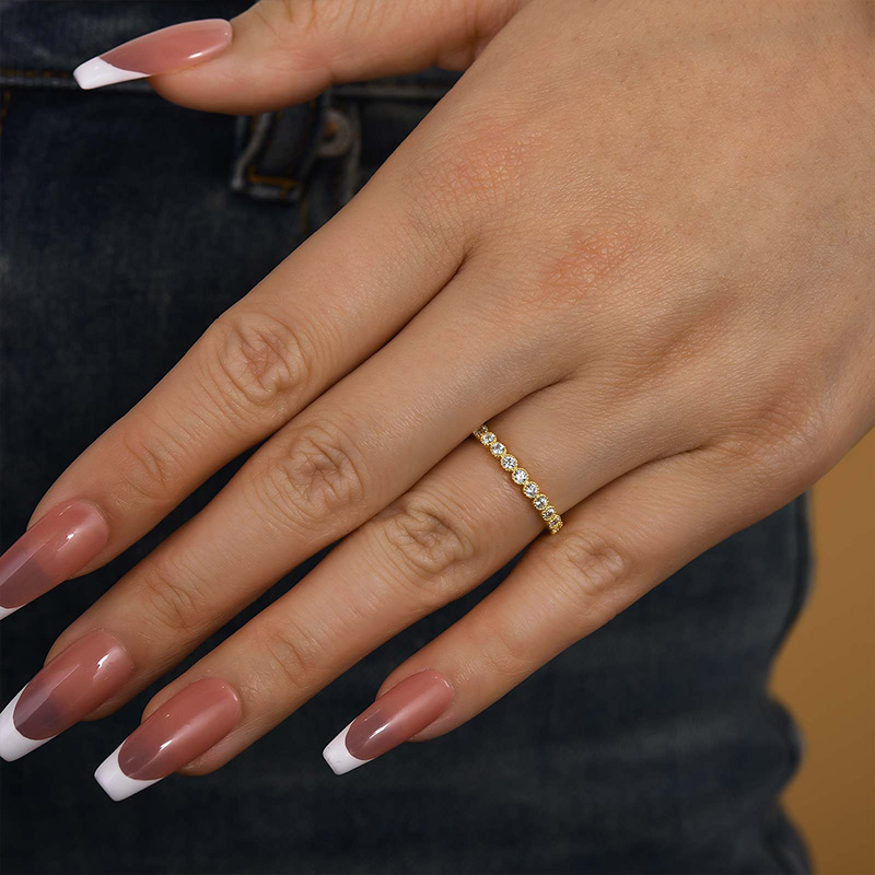 Vintage Pave Wedding Band In Sterling Silver-Sterling Silver-lornajewelry