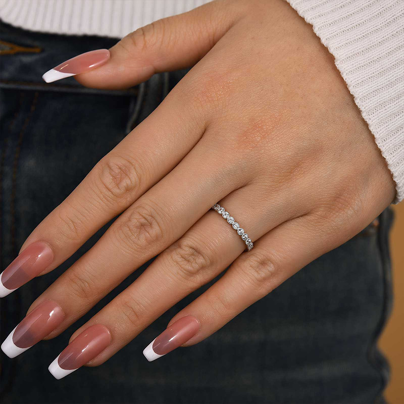 Vintage Pave Wedding Band In Sterling Silver-Sterling Silver-lornajewelry