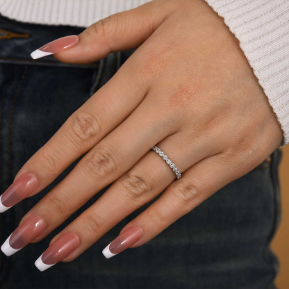 Vintage Pave Wedding Band In Sterling Silver-Sterling Silver-lornajewelry