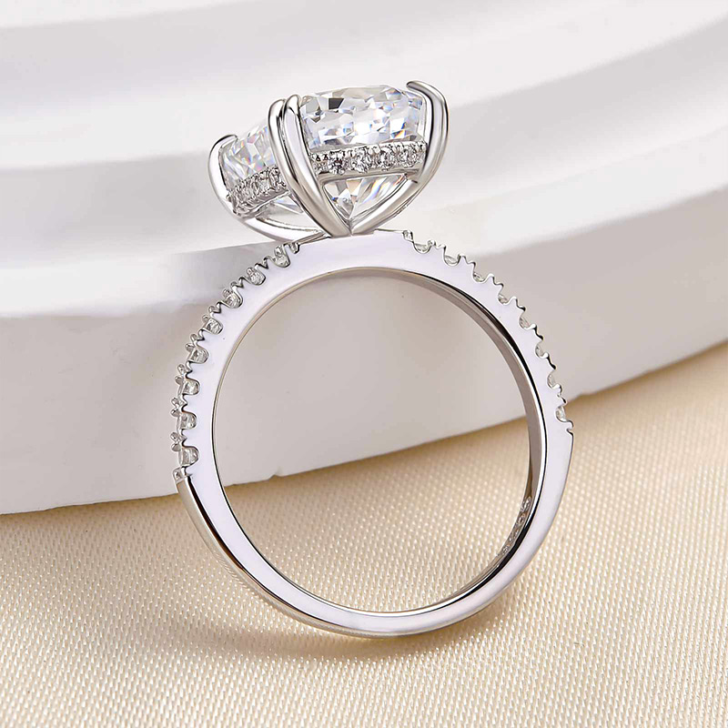 7.5Ct Noble Crushed Ice Cushion Cut Engagement Ring For Women In Sterling Silver-Sterling Silver-lornajewelry