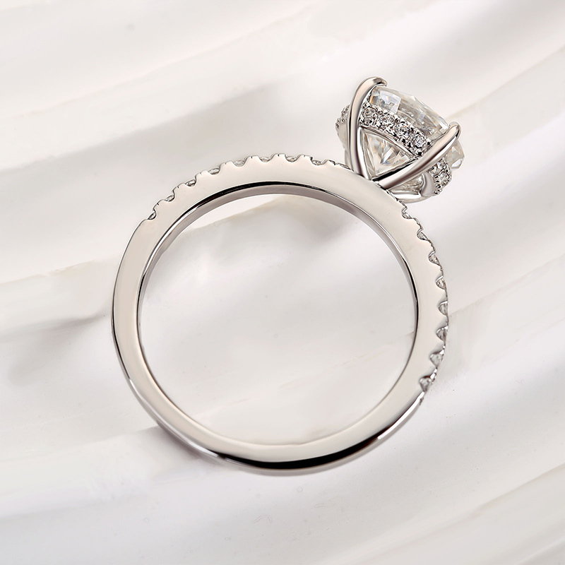 2Ct Classic Moissanite Round Cut Promise Ring-Sterling Silver-lornajewelry