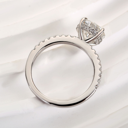 2Ct Classic Moissanite Round Cut Promise Ring-Sterling Silver-lornajewelry