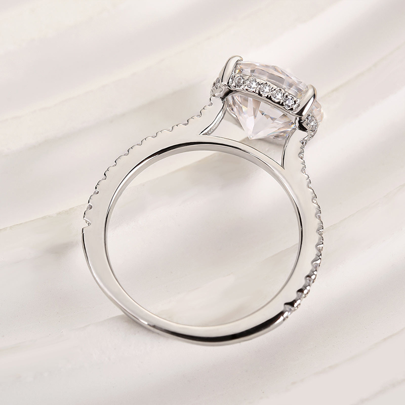 4Ct Classic Moissanite Round Cut Engagement Ring-Sterling Silver-lornajewelry
