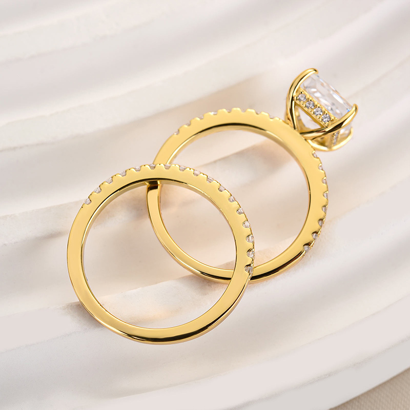 Elegant Princess Cut Wedding Ring Set For Women In Sterling Silver-Sterling Silver-lornajewelry