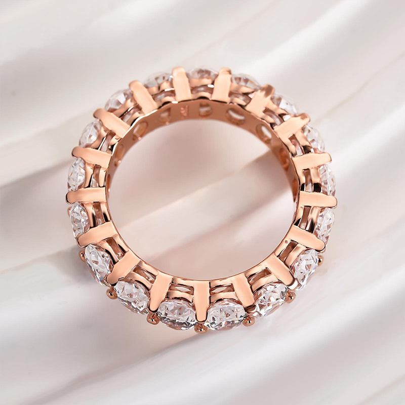 Eternity Oval Cut s Wedding Band-Sterling Silver-lornajewelry