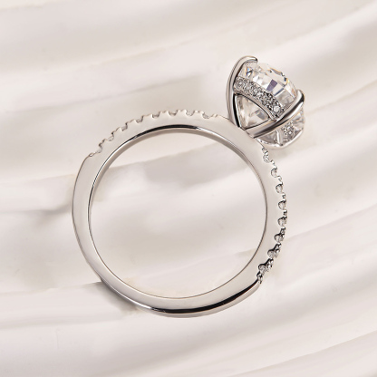 4Ct Classic Oval Cut  Engagement Ring In Sterling Silver-Sterling Silver-lornajewelry