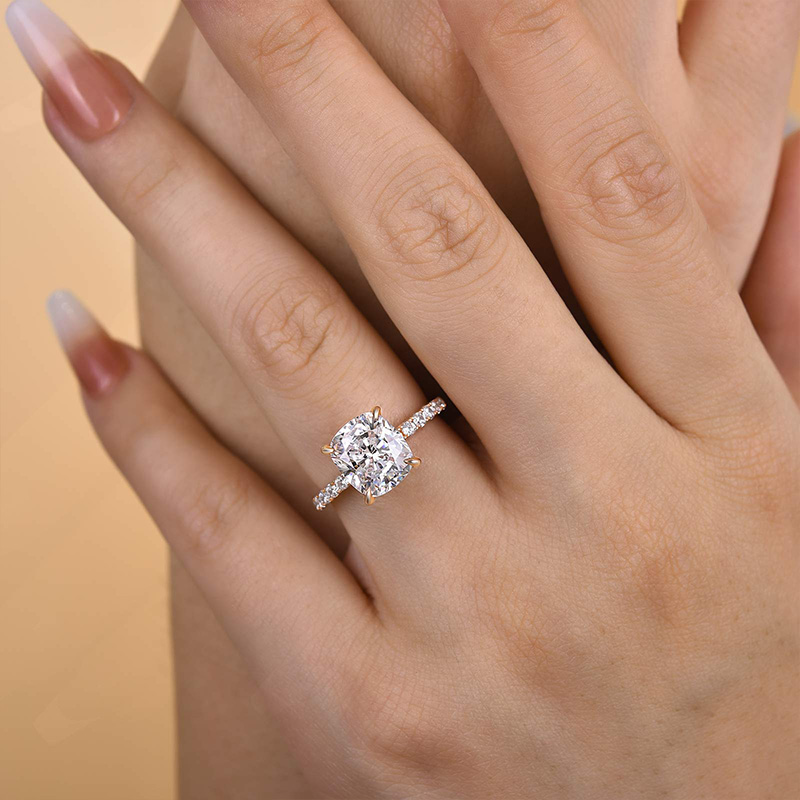 3Ct Cushion Cut White Sapphire Women's Engagement Ring In Sterling Silver-Sterling Silver-lornajewelry