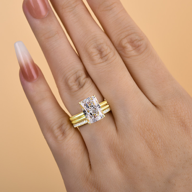 Classic Radiant Cut 3PC Wedding Ring Set-Sterling Silver-lornajewelry