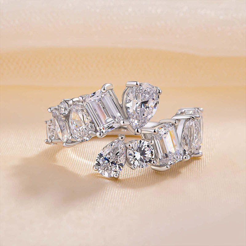 Unique Design Wedding Band for Women In Sterling Silver-Sterling Silver-lornajewelry