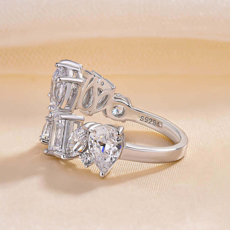 Unique Design Wedding Band for Women In Sterling Silver-Sterling Silver-lornajewelry