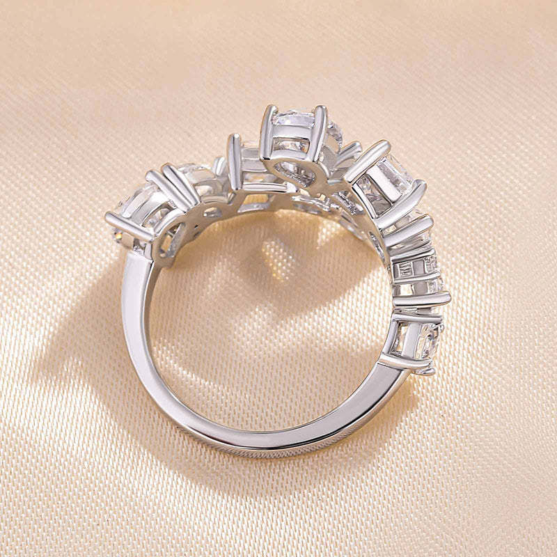 Unique Design Wedding Band for Women In Sterling Silver-Sterling Silver-lornajewelry