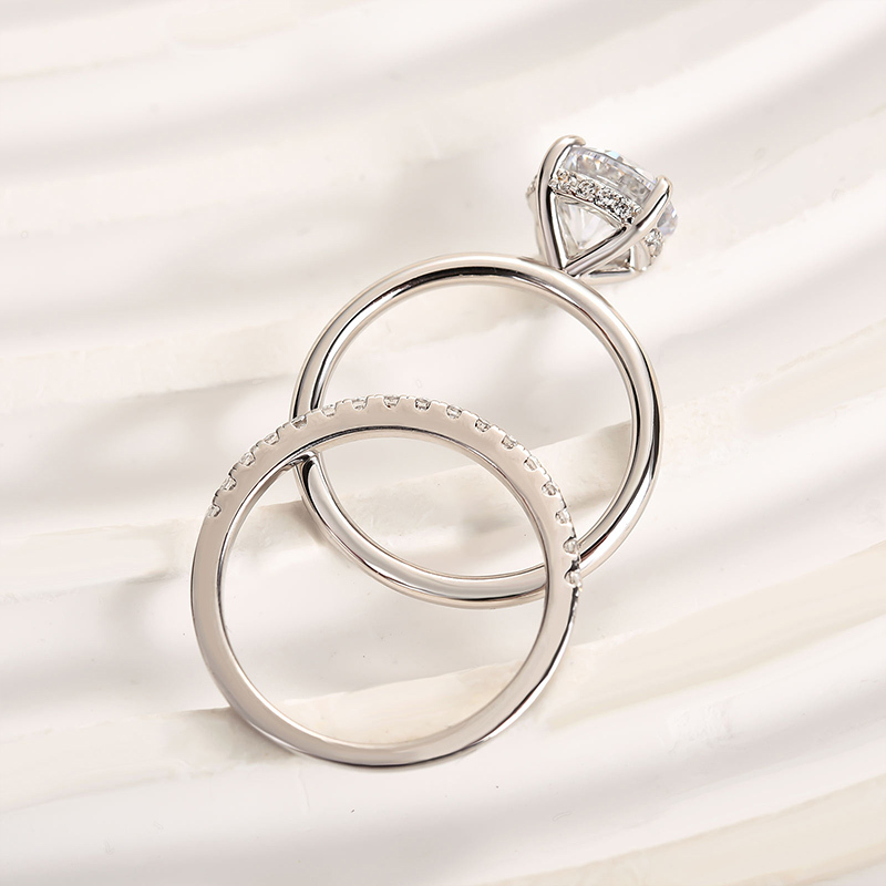 Classic Round Cut s Bridal Ring Set-Sterling Silver-lornajewelry