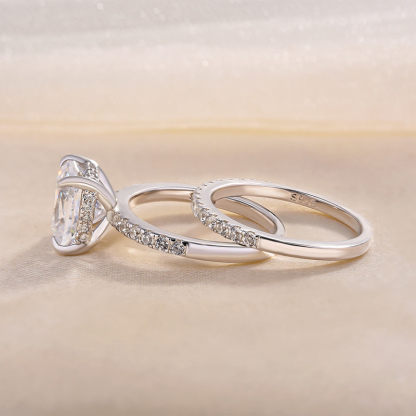 Stunning 3.0 Carat Cushion Cut Wedding Set-Sterling Silver-lornajewelry