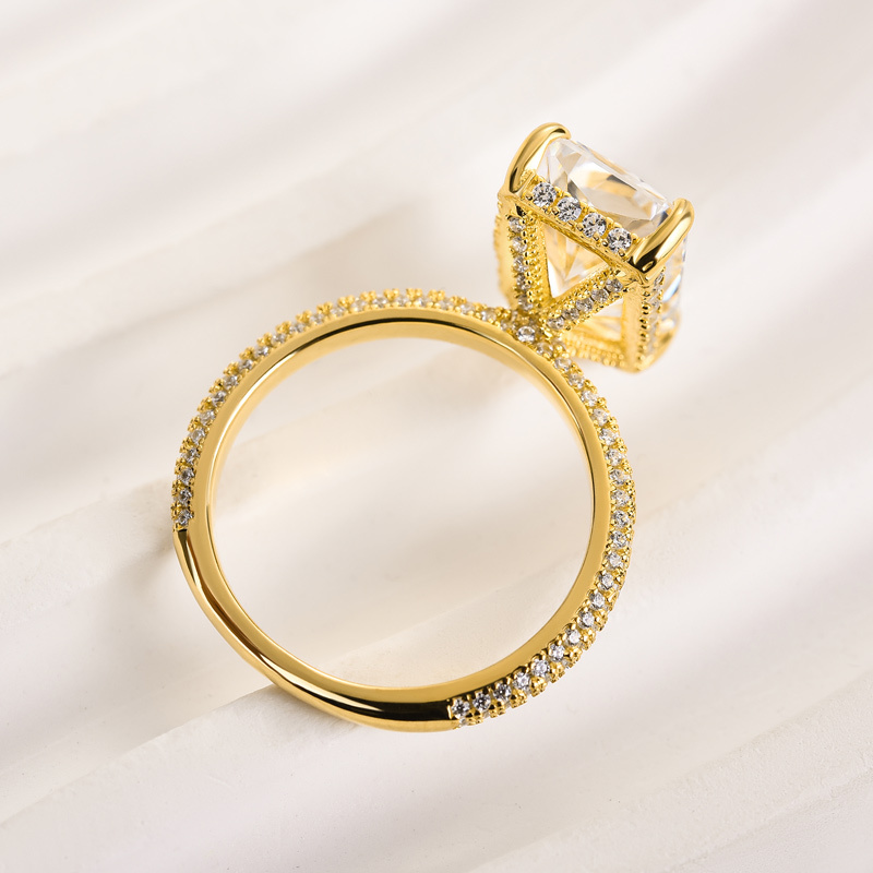 5Ct Elongated Radiant Cut Engagement Ring-Sterling Silver-lornajewelry