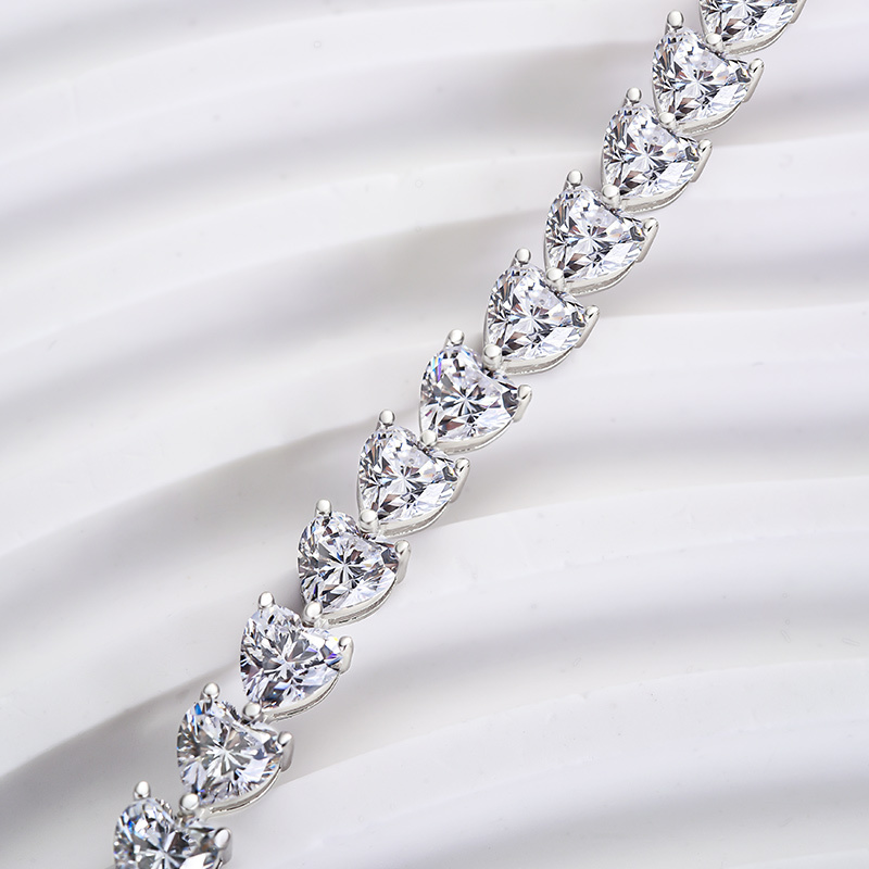 Stunning Heart Cut Bracelet for Women In Sterling Silver-Sterling Silver-lornajewelry