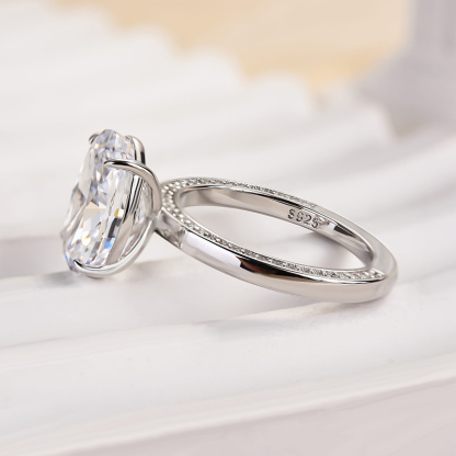 3.5Ct Luxury Yellow Gold Crushed Ice Oval Cut Engagement Ring-Sterling Silver-lornajewelry