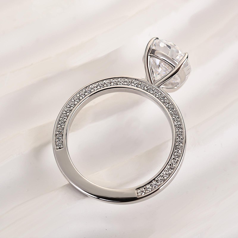 3.5Ct Luxury Yellow Gold Crushed Ice Oval Cut Engagement Ring-Sterling Silver-lornajewelry