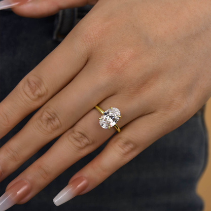 3.5Ct Classic Oval Cut  Engagement Ring In Sterling Silver-Sterling Silver-lornajewelry