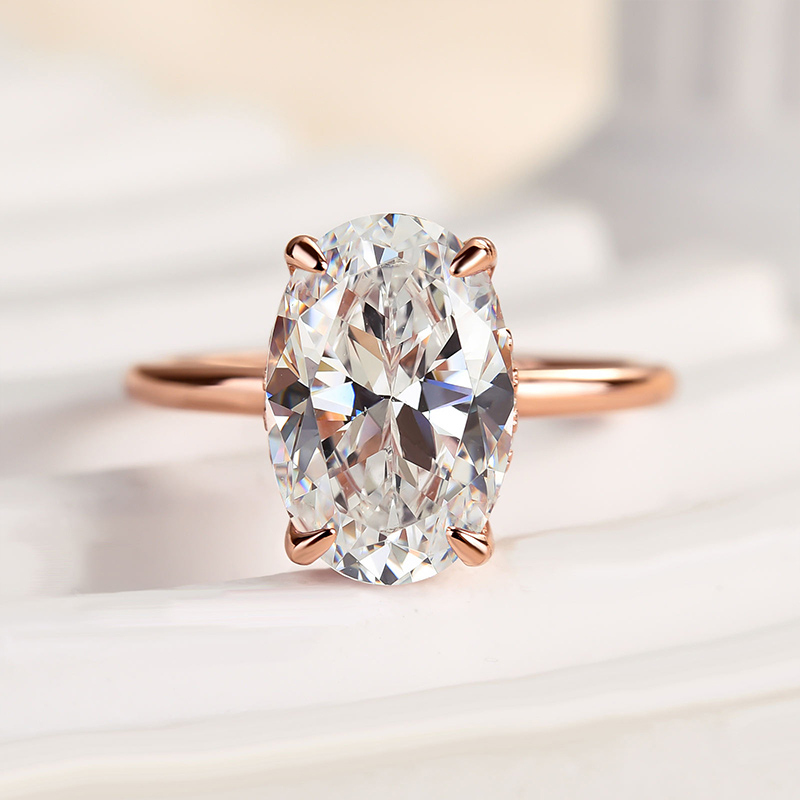 3.5Ct Classic Oval Cut  Engagement Ring In Sterling Silver-Sterling Silver-lornajewelry